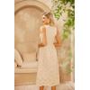imageGRACE KARIN Womens Summer Sleeveless Tank Dress A Line Midi Dress Eyelet Crewneck Casual Holiday Dress with PocketsApricot