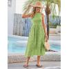 imageGRACE KARIN Womens Summer Sleeveless Tank Dress A Line Midi Dress Eyelet Crewneck Casual Holiday Dress with PocketsAvocado Green