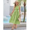 imageGRACE KARIN Womens Summer Sleeveless Tank Dress A Line Midi Dress Eyelet Crewneck Casual Holiday Dress with PocketsAvocado Green