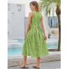 imageGRACE KARIN Womens Summer Sleeveless Tank Dress A Line Midi Dress Eyelet Crewneck Casual Holiday Dress with PocketsAvocado Green