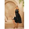 imageGRACE KARIN Womens Summer Sleeveless Tank Dress A Line Midi Dress Eyelet Crewneck Casual Holiday Dress with PocketsBlack