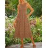 imageGRACE KARIN Womens Summer Sleeveless Tank Dress A Line Midi Dress Eyelet Crewneck Casual Holiday Dress with PocketsBrown
