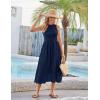 imageGRACE KARIN Womens Summer Sleeveless Tank Dress A Line Midi Dress Eyelet Crewneck Casual Holiday Dress with PocketsDark Blue