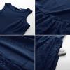 imageGRACE KARIN Womens Summer Sleeveless Tank Dress A Line Midi Dress Eyelet Crewneck Casual Holiday Dress with PocketsDark Blue