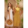 imageGRACE KARIN Womens Summer Sleeveless Tank Dress A Line Midi Dress Eyelet Crewneck Casual Holiday Dress with PocketsGinger Yellow