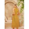 imageGRACE KARIN Womens Summer Sleeveless Tank Dress A Line Midi Dress Eyelet Crewneck Casual Holiday Dress with PocketsGinger Yellow