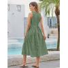 imageGRACE KARIN Womens Summer Sleeveless Tank Dress A Line Midi Dress Eyelet Crewneck Casual Holiday Dress with PocketsGray Green
