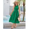 imageGRACE KARIN Womens Summer Sleeveless Tank Dress A Line Midi Dress Eyelet Crewneck Casual Holiday Dress with PocketsGreen