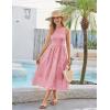imageGRACE KARIN Womens Summer Sleeveless Tank Dress A Line Midi Dress Eyelet Crewneck Casual Holiday Dress with PocketsLight Pink