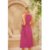 imageGRACE KARIN Womens Summer Sleeveless Tank Dress A Line Midi Dress Eyelet Crewneck Casual Holiday Dress with PocketsRose Red