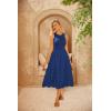 imageGRACE KARIN Womens Summer Sleeveless Tank Dress A Line Midi Dress Eyelet Crewneck Casual Holiday Dress with PocketsRoyal Blue