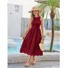 imageGRACE KARIN Womens Summer Sleeveless Tank Dress A Line Midi Dress Eyelet Crewneck Casual Holiday Dress with PocketsWine Red