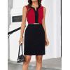 imageGRACE KARIN Womens Wear to Work Dress Vintage Sleeveless Belt Business Party Bodycon Mini DressRedblack