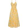 imageGRACE KARIN Womens 2025 Summer Beach Dress Floral V Neck Tie Front Spaghetti Strap Flowy Long Dress Boho Maxi DressYellow White Floral