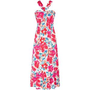 imageGRACE KARIN 2025 Womens Criss Cross Halterneck Sleeveless Summer Floral Print Flowy A Line Maxi DressMulticolor