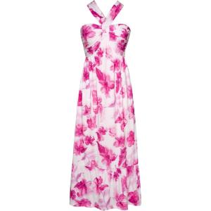 imageGRACE KARIN 2025 Womens Criss Cross Halterneck Sleeveless Summer Floral Print Flowy A Line Maxi DressPurple Flowers