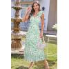 imageGRACE KARIN 2025 Womens Summer Floral Print Dress Sleeveless Casual Flowy Sundress A Line Ruffle Wedding Guest OutfitGreen White Floral