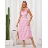 imageGRACE KARIN 2025 Womens Summer Floral Print Dress Sleeveless Casual Flowy Sundress A Line Ruffle Wedding Guest OutfitPink Floral