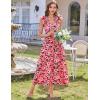 imageGRACE KARIN 2025 Womens Summer Floral Print Dress Sleeveless Casual Flowy Sundress A Line Ruffle Wedding Guest OutfitRed Floral