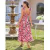 imageGRACE KARIN 2025 Womens Summer Floral Print Dress Sleeveless Casual Flowy Sundress A Line Ruffle Wedding Guest OutfitRed Floral