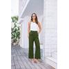 imageGRACE KARIN Women Wide Leg Pants High Waist Stretchy Pants Dressy Business Work Casual Trousers with PocketsArmy Green