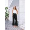 imageGRACE KARIN Women Wide Leg Pants High Waist Stretchy Pants Dressy Business Work Casual Trousers with PocketsBlack