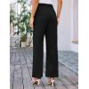 imageGRACE KARIN Women Wide Leg Pants High Waist Stretchy Pants Dressy Business Work Casual Trousers with PocketsBlack