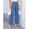 imageGRACE KARIN Women Wide Leg Pants High Waist Stretchy Pants Dressy Business Work Casual Trousers with PocketsDrak Blue