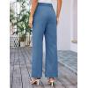 imageGRACE KARIN Women Wide Leg Pants High Waist Stretchy Pants Dressy Business Work Casual Trousers with PocketsDrak Blue