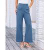 imageGRACE KARIN Women Wide Leg Pants High Waist Stretchy Pants Dressy Business Work Casual Trousers with PocketsDrak Blue