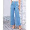 imageGRACE KARIN Women Wide Leg Pants High Waist Stretchy Pants Dressy Business Work Casual Trousers with PocketsLight Blue