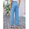 imageGRACE KARIN Women Wide Leg Pants High Waist Stretchy Pants Dressy Business Work Casual Trousers with PocketsLight Blue