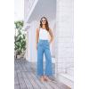 imageGRACE KARIN Women Wide Leg Pants High Waist Stretchy Pants Dressy Business Work Casual Trousers with PocketsLight Blue