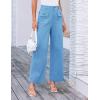 imageGRACE KARIN Women Wide Leg Pants High Waist Stretchy Pants Dressy Business Work Casual Trousers with PocketsLight Blue