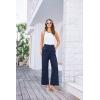 imageGRACE KARIN Women Wide Leg Pants High Waist Stretchy Pants Dressy Business Work Casual Trousers with PocketsNavy Blue