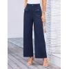 imageGRACE KARIN Women Wide Leg Pants High Waist Stretchy Pants Dressy Business Work Casual Trousers with PocketsNavy Blue