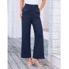 imageGRACE KARIN Women Wide Leg Pants High Waist Stretchy Pants Dressy Business Work Casual Trousers with PocketsNavy Blue