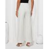 imageGRACE KARIN Women Wide Leg Pants High Waist Stretchy Pants Dressy Business Work Casual Trousers with PocketsWhite