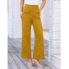imageGRACE KARIN Women Wide Leg Pants High Waist Stretchy Pants Dressy Business Work Casual Trousers with PocketsYellow