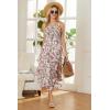 imageGRACE KARIN Womens 2025 Summer Floral Boho Dress Square Neck Strapped Swing A Line Beach Long Maxi Outfits ClothesBeige