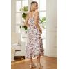imageGRACE KARIN Womens 2025 Summer Floral Boho Dress Square Neck Strapped Swing A Line Beach Long Maxi Outfits ClothesBeige