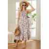 imageGRACE KARIN Womens 2025 Summer Floral Boho Dress Square Neck Strapped Swing A Line Beach Long Maxi Outfits ClothesBeige