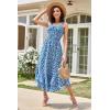 imageGRACE KARIN Womens 2025 Summer Floral Boho Dress Square Neck Strapped Swing A Line Beach Long Maxi Outfits ClothesBlue