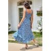 imageGRACE KARIN Womens 2025 Summer Floral Boho Dress Square Neck Strapped Swing A Line Beach Long Maxi Outfits ClothesBlue