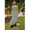 imageGRACE KARIN Womens 2025 Summer Floral Boho Dress Square Neck Strapped Swing A Line Beach Long Maxi Outfits ClothesGreen