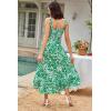 imageGRACE KARIN Womens 2025 Summer Floral Boho Dress Square Neck Strapped Swing A Line Beach Long Maxi Outfits ClothesGreen Floral