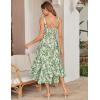 imageGRACE KARIN Womens 2025 Summer Floral Boho Dress Square Neck Strapped Swing A Line Beach Long Maxi Outfits ClothesGreen Leaf
