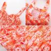 imageGRACE KARIN Womens 2025 Summer Floral Boho Dress Square Neck Strapped Swing A Line Beach Long Maxi Outfits ClothesOrange White