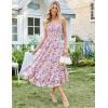 imageGRACE KARIN Womens 2025 Summer Floral Boho Dress Square Neck Strapped Swing A Line Beach Long Maxi Outfits ClothesPurple Yellow