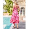 imageGRACE KARIN Womens 2025 Summer Floral Boho Dress Square Neck Strapped Swing A Line Beach Long Maxi Outfits ClothesRose Red